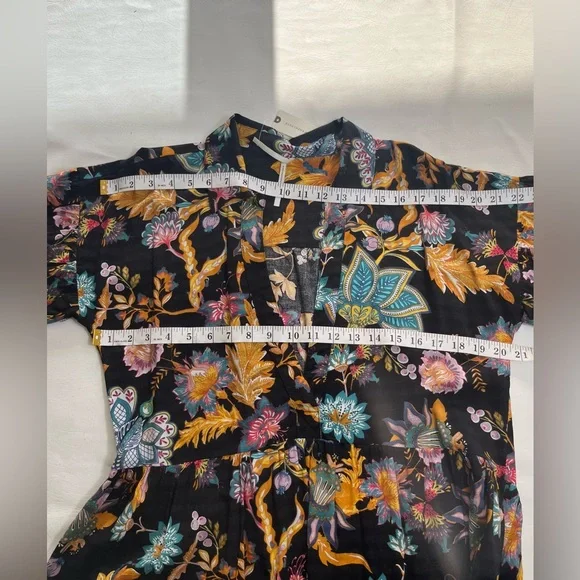 ANTHROPOLOGIE THE CAROLITA PRINTED TIERED MAXI DRESS SIZE S BLACK MOTIF NWT - Picture 11 of 14